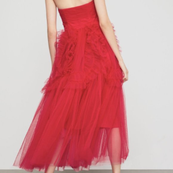 Strapless Ruffle- Trimmed Gown - Picture 2 of 5